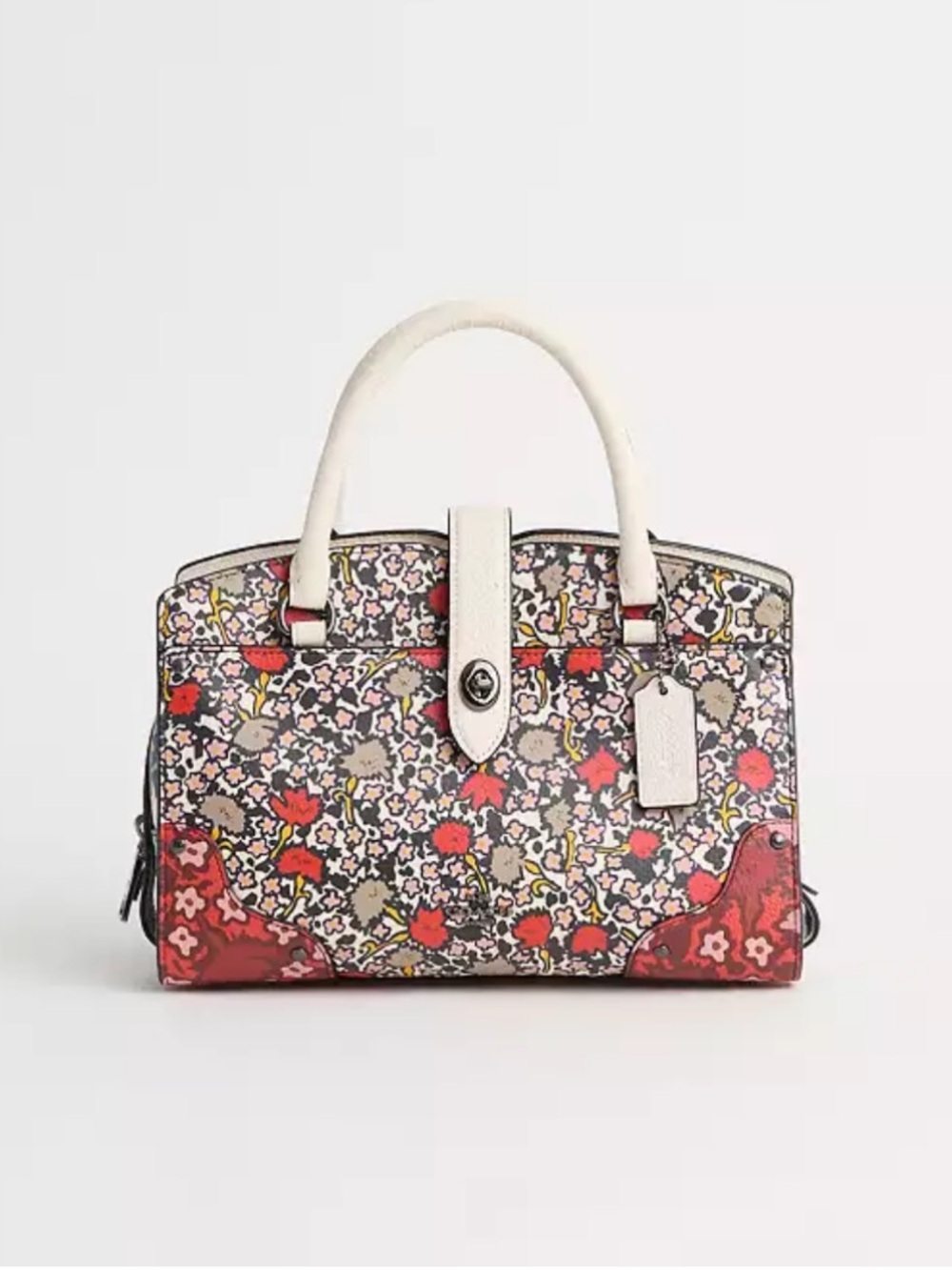 Coach Mercer Satchel 24 With Multi Yankee Floral Print
